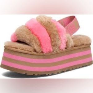 UGG Disco Stripe Fluff Slippers